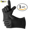 1 pair silicon oven gloves